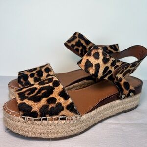 Franco Sarto Leopard Print Espadrille Sandals